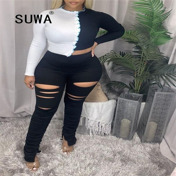 

2021 high waist tassel ripped holes denim pants female trousers pencil jeans women skinny pants black jeans1, Black;white