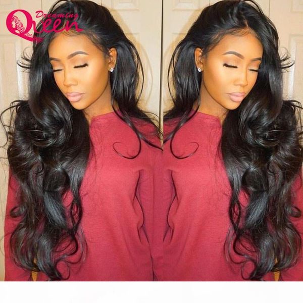 

body wave wigs with baby hair glueless brazilian virgin hair lace frontal wigs for young women, Black;brown
