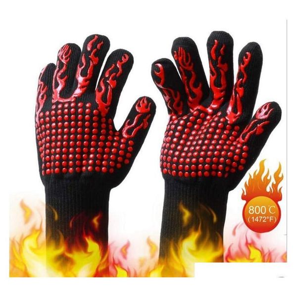 

celsius heat resistant gloves heat resistant grilling gloves baking barbecue oven mittens 500 centigrade fire prevention bakeware tzqbx