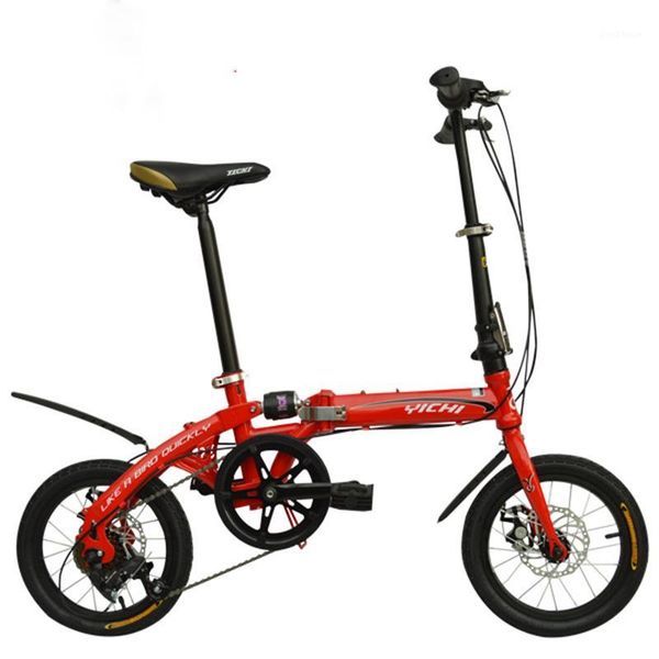 

14 inch folding bike single speed and 6 speed bicycle front and rear disc brakes damping for adults children1