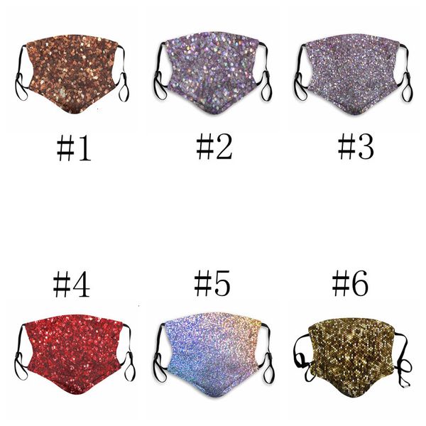 

fashion bling sequins face styles windproof 6 anti-fog masks adjustable ear straps reusable washable cycling mask yya83