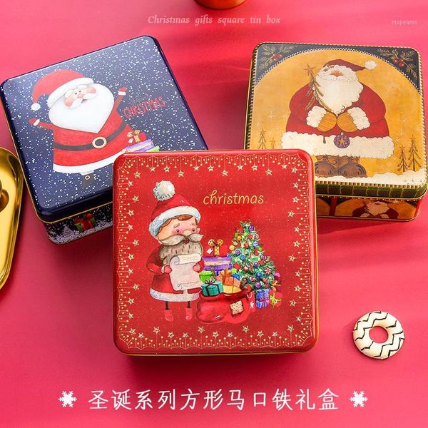 

christmas decorations retro old man square gift box big creative baking biscuit makou tin1