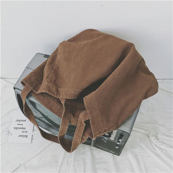 

2021 mens womens canvas bags big size tote bag water wash all-match canvas student shoulder bag 202101191v
