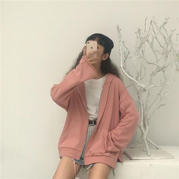 

women's jackets korean style full zipper loose women spring and autumn casual pockets fashion brand clothing vetement femme, Black;brown