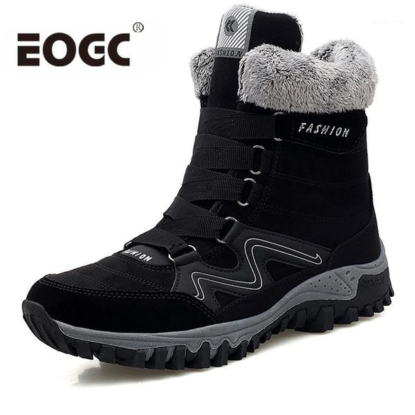 

boots men winter with plush waterproof women snow fur warm casual ankle work safety rubber shoes1, Black