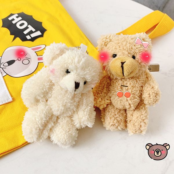 

INS girl heart cute cartoon blush bear doll bag cartoon pendant plush bag keychain