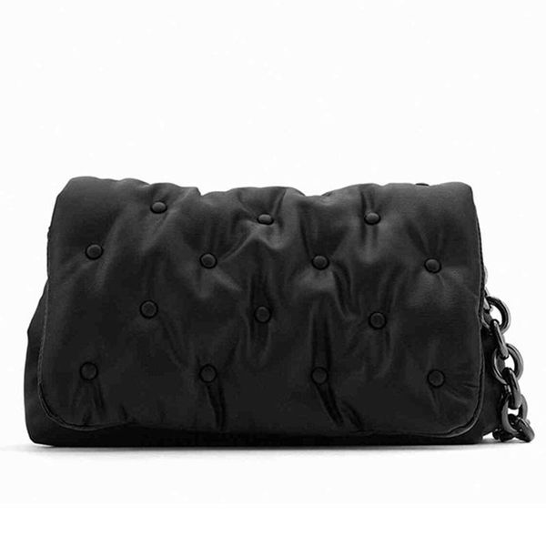 

vintage nylon women shoulder bags designer thick chains handbags fashion quilted messenger bag female big purses women's bag new