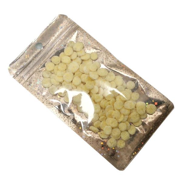 

100pcs clear gold glittery aluminum foil zip lock packaging bags with hang hole retail candy nuts storage zipper mylar pouches h bbywwy