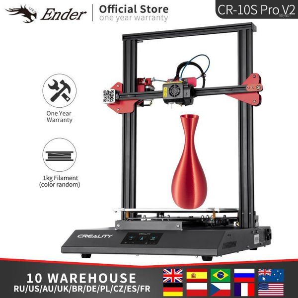 

printers cr-10s pro v2 3d printer meanwell creality large print size bl touch lcd resume printing filament detection1