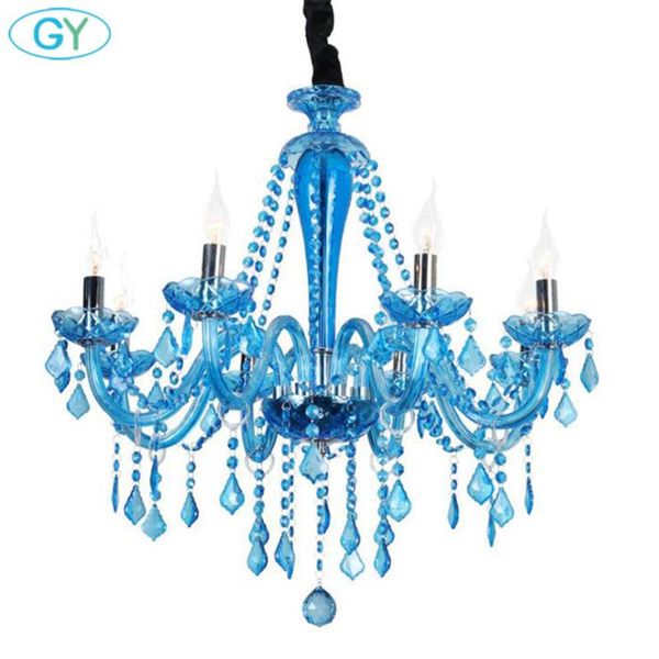 

modern crystal chandeliers led lamps living room led chandelier light blue decor lighting lustre pendant/droplight