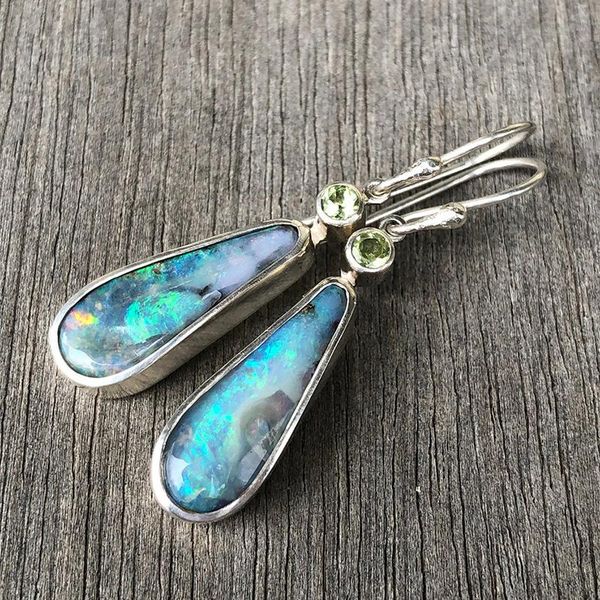 

statement earrings for women 2021 female trendy luxury creative light green rhinestone water drop shape orbo earrings jewelry, Silver