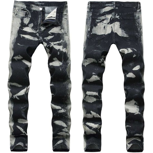 

design new stretch slim jeans men's trendy pants 1811, Blue
