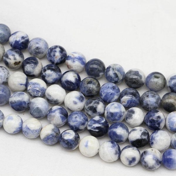 

4 6 8 10 12mm natural stone bead new blue veins sodalite bead round loose spacer beads for jewelry making findings diy bracelet h bbyroi