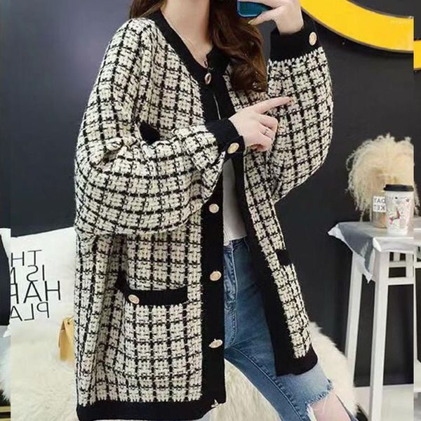 

female jacket coat fashion elegant warm casual loose women autumn winter cardigan sweater jacket coat #1121, Black;brown