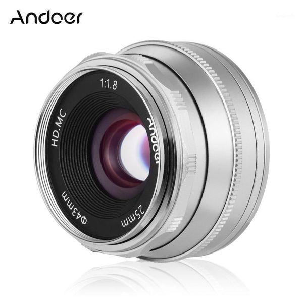 

andoer 25mm f1.8 manual focus lens large aperture pgraphy for fujifilm fx-mount mirrorless canon eos olympus camera1
