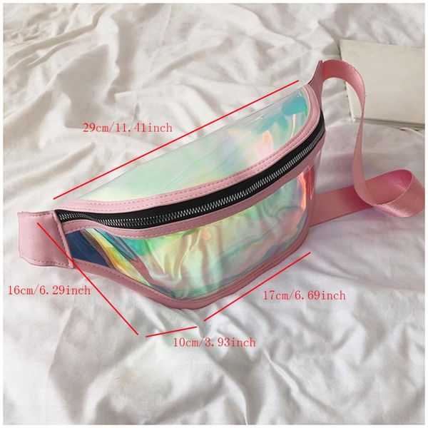 

мода harejuke сумки на пояс лазерный ремень сумка водонепроницаемая прозрачный clear punk fanny pack лазерный талии пакет фиолетовый синий с