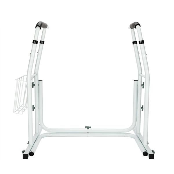 

stand alone toilet safety grab rail with magazine rack white ship from us drop shipping