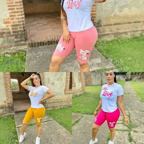 

l617 women's fashion letter printed two-piece set color 6 size l6175 t-shirt women's fashion letter printed t-shirt two-piece set, Gray