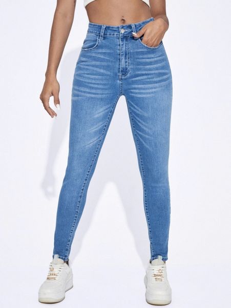 

zipper up skinny jeans k73n#, Blue