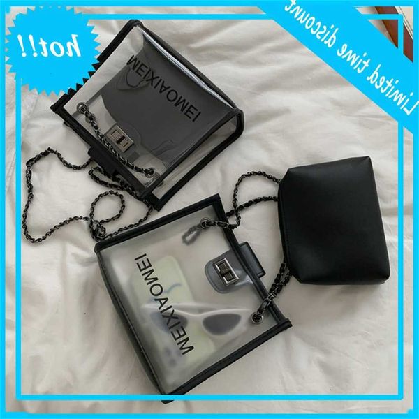 

transparent women shoulder small chain jelly bags handbags phone totes fashion solid travel crossbody bag