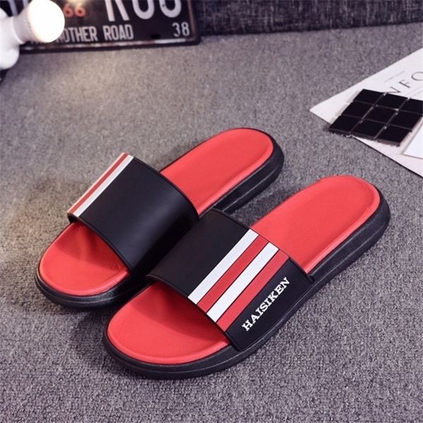 

slippers men couple lovers home slippers flip flops soft comfort flat platform slipper male/female slides mens shoes t200408, Black