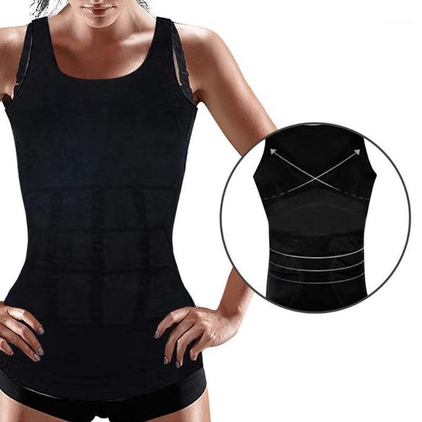 

new corrective underwear slim tank vest fitness sports corset waist trimmer women t-shirt body shaper1, White