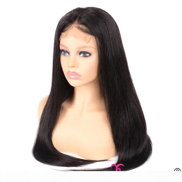 

4x4 closure wig lace closure wigs straight 150% density 30 inch lace wig brazilian human hair natural color, Black;brown