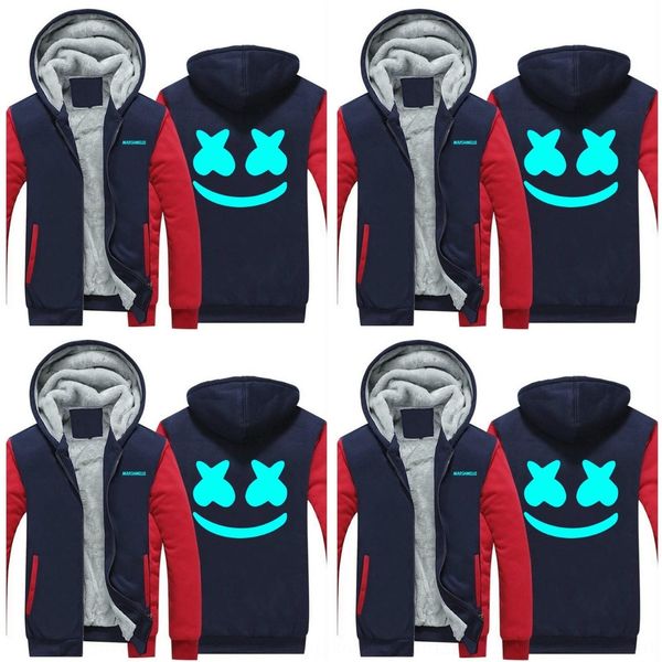 

upnge новый свитер с капюшоном европейца для повседневной верхней персонализированной светящаяся печати plush топ молнии свитер мужской моды, Black