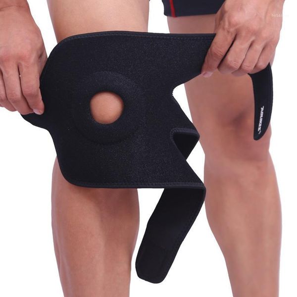 Apoio elástico do joelho confortável cinta ajustável patela almofadas de segurança cinta para esportes ao ar livre