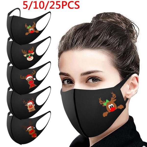 

elk christmas mouth mask print facial earloop mouth mask wmtdwf protection fabric santa reusable washable 1pc face caps for cbsja