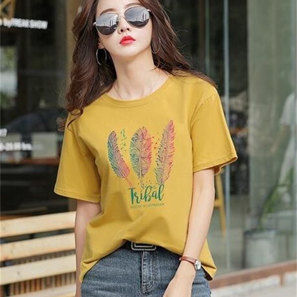 

popular women's t shirt summer cotton material o- neck clothing ts500l w3uh, White