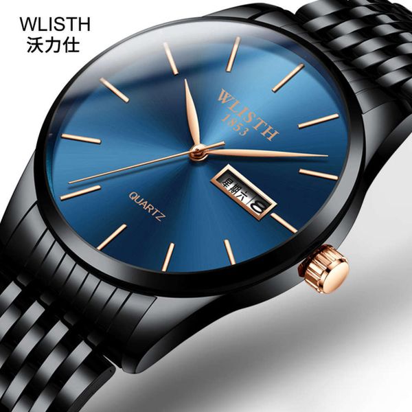 

wallace ip black busins quartz calendar waterproof simple men's watch fash