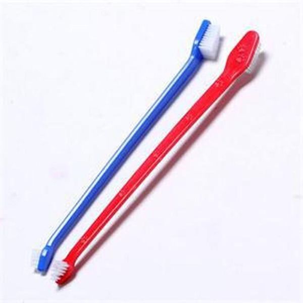 

dog cat cleaning toothbrushes pet toothbrush dog brush breath double head teeth care for dogs pet supplies random 1pcs h jllgpo