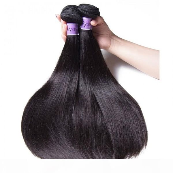 

tkwig 4pcs malaysian straight hair 8a grade virgin human hair extension human hair medium length black, Black;brown
