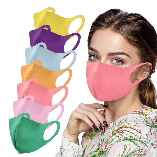 

solid color fabric cotton washable reusable 7pcs face 3d cloth anti-dust safety fashion designer women men mouth mask 1 ru9ih