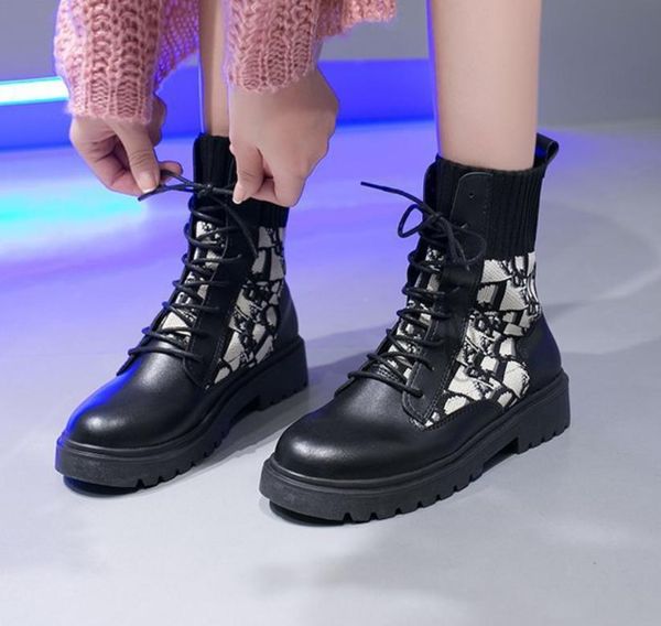 

snow boots 2020 warm fur plush insole women winter boots square heels flock ankle women shoes lace-up winter shoes woman, Black