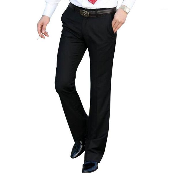 

new modis flared pants male summer straight navy blue suit pants british leisure feet trousers formal for men1, White;black