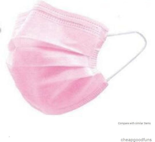 

uy410disposable face black pink white elastic ear loop 3-layer with earloops for salon home use comfortable masks 3