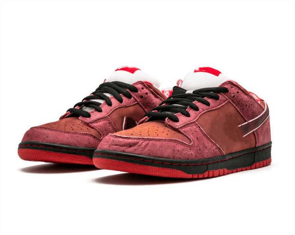 

sb dunks low red lobster flat shoes womens sport red pink clay designer sports sneakers size us5.5-12 ship with shoebox, Black