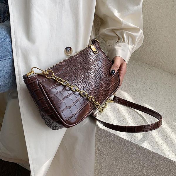 

alligator stone pattern pu leather crossbody bags for women 2020 chain solid color small shoulder messenger bag female handbags