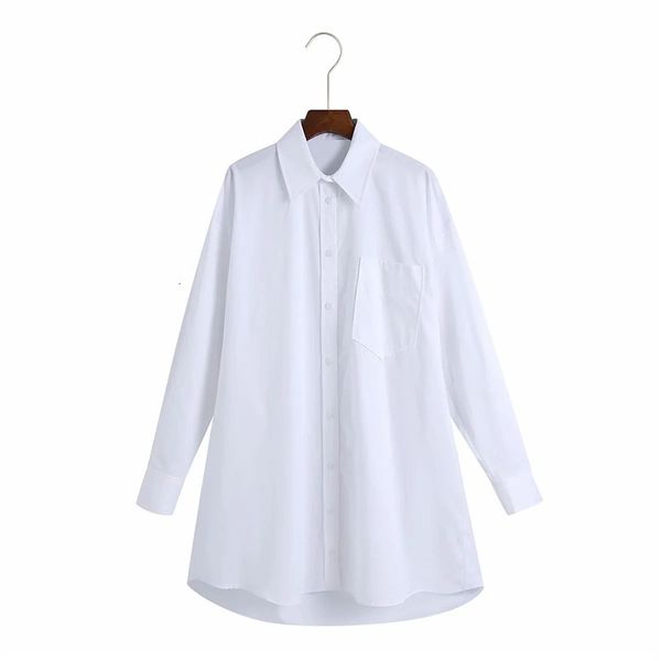 

new autumn oversize white women 2021 pocket button up plus size long sleeve shirt female fashion chic blouse ayjp