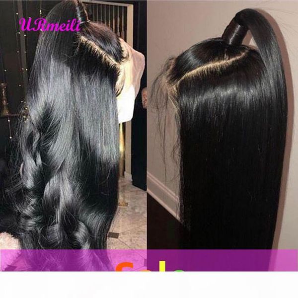

brazilian lace front human hair wigs for black women brazilian unprocessed virgin hair straight wig with baby hair natural hairline full end, Black;brown