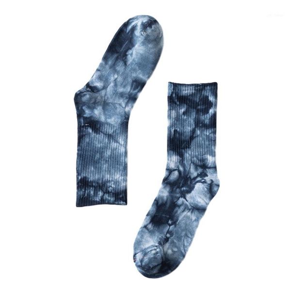 

women men tie dye cool hiphop fashion colorful warm students non slip sports tube socks street style for winter gym1, Black