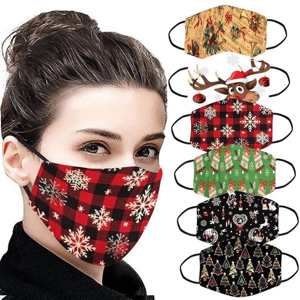 

christmas new masks washable face 1pc merry adults mask expression happy new year 2021 prints mouth cover #m2