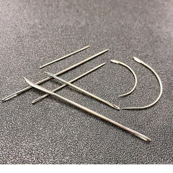 

miusie 7pcs/set leathercraft diy leather hand repair curved sewing needles leather fur stainless steel pin stitch needle jllcmv, Silver