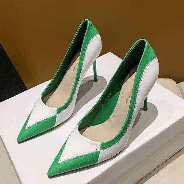 

sandals shallow super high heels women spring summer pointed toe woman shoes new fashion brand mujer loafers 220310, Black
