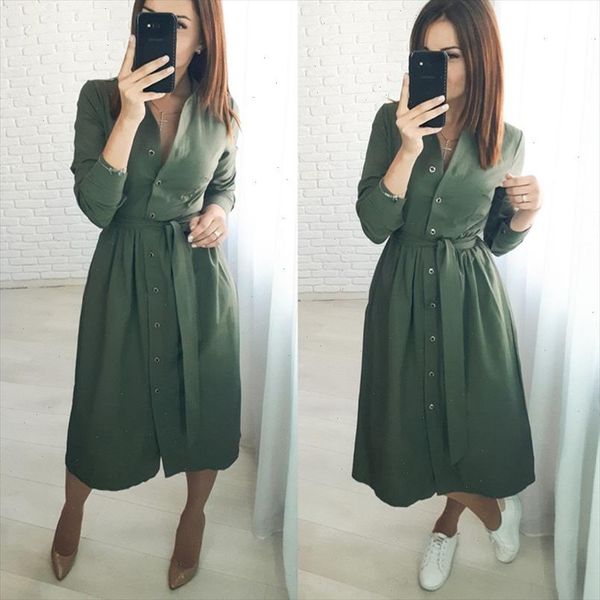 

women casual sashes a line party dress ladies long sleeve stand collar elegant dress 2021 new fashion women midi winter, Black;gray