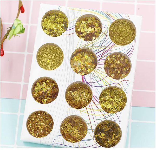 

12grid ultrathin sequins for crafts nail art glitter mini silver star paillette eo-friendly sequin confetti manicure sqcrqr