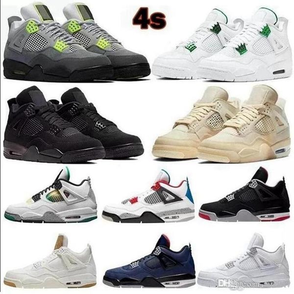 

university blue white 4 4s mens basketball shoes white oreo metallic purple black cat bred shimmer cactus jack men sneakers 40-46