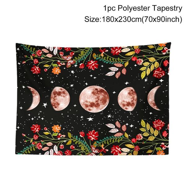 

психоделический гобелен цветочная стена декор виситная комната звездное небо скай ковер moon tobestle art art home украшения аксессуары wmtm